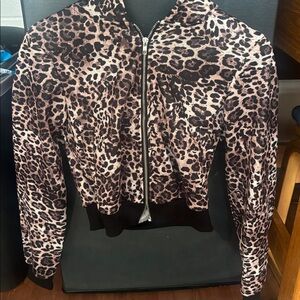 Leopard Print Zip-Up Jacket